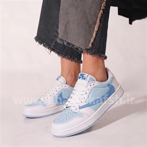 کفش کتونی زنانه نایک جردن وان تراویس JORDAN 1 Travis رنگ سفید آبی کد 2252