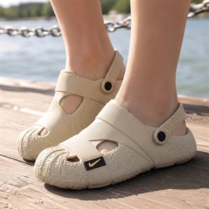 کراکس دمپایی زنانه نایک crocs nike رنگ کرم کد 2754