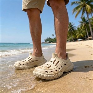 کراکس دمپایی مردانه هامر crocs hummer رنگ کرم کد 2727
