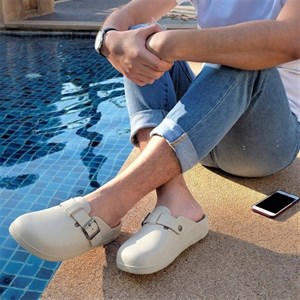 صندل دمپایی مردانه وینتر جلوبسته Winter Slide رنگ طوسی کد 2740