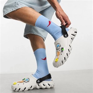 کراکس دمپایی مردانه تنیس crocs tennis رنگ طوسی مشکی کد 666