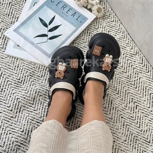 کراکس دمپایی زنانه مدل بیسکوییتی crocs رنگ مشکی کد 2836