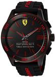 Scuderia Ferrari Men's Quartz Stainless Steel and Silicone Smart Watch, Color Black (Model: 830375)