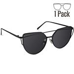 Livhò Sunglasses for Women, Cat Eye Mirrored Flat Lenses Metal Frame Sunglasses UV400