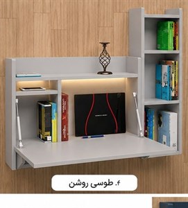 میز تحریر تاشو دیواری مدل کتابخانه‌دار | میز کار کم‌جاm20