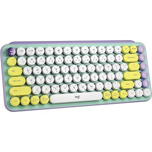 کیبورد بی سیم لاجیتک با چاپ عربی مدل Logitech POP Keys Wireless Mechanical Emoji Keyboard Daydream (Arabic)