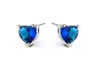 Titanic Heart of the Ocean Blue Cubic Zirconia Stud Earrings Fashion Jewelry for Women