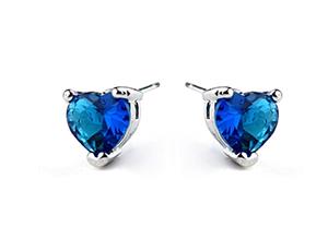 Titanic Heart of the Ocean Blue Cubic Zirconia Stud Earrings Fashion Jewelry for Women 