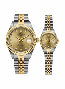 ساعت ست مردانه و زنانه رولکس صفحه طلایی ROLEX کد 2302 ارزان و اقتصادی