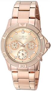 Invicta Women's 'Angel' Quartz Stainless Steel Casual Watch, Color:Rose Gold-Toned (Model: 21765)