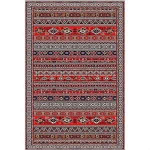 فرشینه | فرش چاپی برند حسن نیا چاپی مخمل طرح سنتی لاکی h237 (پس کرایه) - 80 در 150 - سایز: 80 در 150