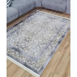 فرشینه | فرش چاپی برند حسن نیا مخمل طرح طوسی افشان U58 (پس کرایه) - پادری 50 در 80 - سایز: پادری 50 در 80