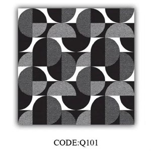 فرش چاپی مربع مخمل هازان تُرک سفید مشکی پتویی کد q101 (پس کرایه) - 2 در 2 (مربع) - سایز: 2 در 2 (مربع)