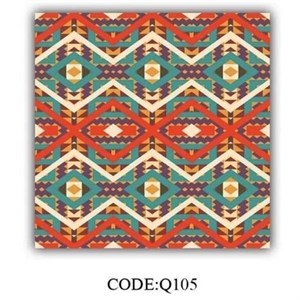 فرش چاپی مدرن مربع مخمل هازان ترک طرح 3 رنگ q105(پس کرایه) - 2 در 2 (مربع) - سایز: 2 در 2 (مربع)