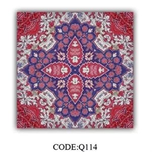 فرش چاپی سنتی مربع لاکی مخمل هازان ترک کد Q114 (پس کرایه) - 1.5 در 1.5 (مربع) - سایز: 1.5 در 1.5 (مربع)