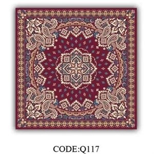 فرش چاپی مربع مخمل هازان ترک کد Q117 (پس کرایه) - 1.5 در 1.5 (مربع) - سایز: 1.5 در 1.5 (مربع)