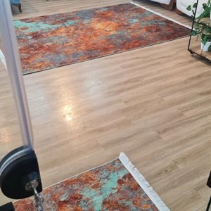 فرشینه مخمل هازان طرح فیروزه سنگ u214(پس کرایه) - پادری 50 در 80 - سایز: پادری 50 در 80