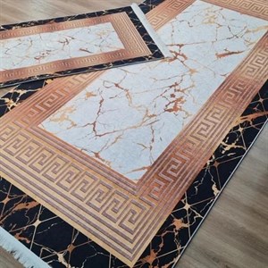 فرش چاپی فرشینه مخمل هازان ماربل ورساچه H253(پس کرایه) - پادری 50 در 80 - سایز: پادری 50 در 80