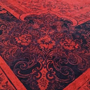 فرشینه مخمل هازان طرح قرمز شمرون u100(پس کرایه) - پادری 50 در 80 سانت - سایز: پادری 50 در 80 سانت