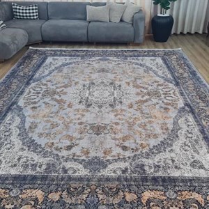 فرشینه مخمل هازان طرح حبیب فیلی سرمه ای u48(پس کرایه) - پادری 50 در 80 - سایز: پادری 50 در 80