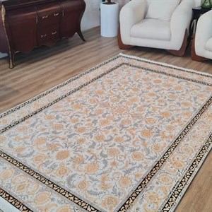 فرشینه مخمل هازان طرح گلبانگ سحر u68 (پس کرایه) - گرد قطر 150 - سایز: گرد قطر 150