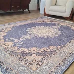 فرش چاپی فرشینه برند حسن نیا مخمل هازان طرح زرین گلد L375(پس کرایه) - پادری(80*50) - سایز: پادری(80*50)