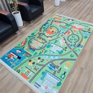فرشینه کودک ترک طرح شهرک ترافیک u306(پس کرایه) - 6 متری - سایز: 6 متری
