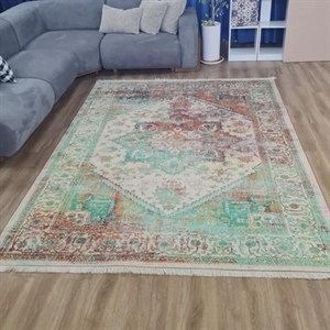 فرش چاپی مخمل هازان ترک طرح فیروزه U453(پس کرایه) - پادری(80*50) - سایز: پادری(80*50)