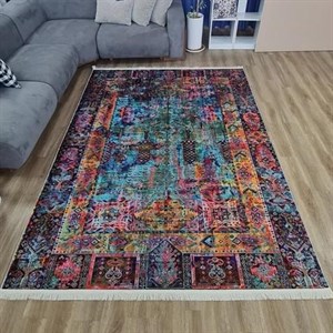 فرش چاپی مخمل هازان ترک طرح شفق U142(پس کرایه) - پادری(80*50) - سایز: پادری(80*50)