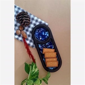 سینی پذیرایی تک نفره قلم آبی(پس کرایه)