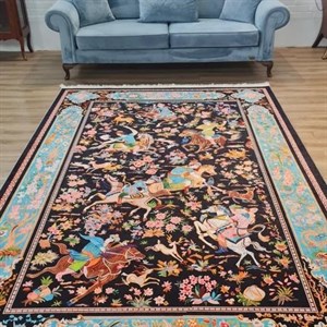 فرشینه مخمل کیفیت گوشتی A فیروزه حافظ A005(پس کرایه) - پادری 50 در 80 سانت - سایز: پادری 50 در 80 سانت