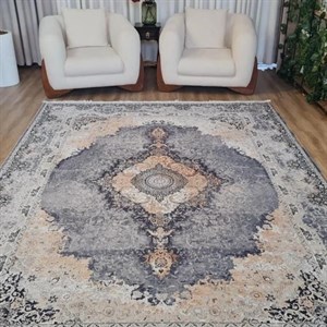 فرشینه مخمل کیفیت هایژنیک گوشتی A طرح وینتیج ارباب L194 (پس کرایه) - پادری 50 در 80 سانت - سایز: پادری 50 در 80 سانت