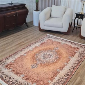 فرشینه مخمل کیفیت هایژنیک گوشتی A طرح مستانه L816 (پس کرایه) - پادری 50 در 80 سانت - سایز: پادری 50 در 80 سانت