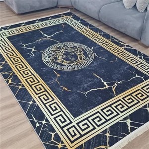 فرش چاپی مخمل کیفیت هایژنیک A طرح ورساچه تیره ماربل H481 (پس کرایه) - پادری 50 در 80 سانت - سایز: پادری 50 در 80 سانت
