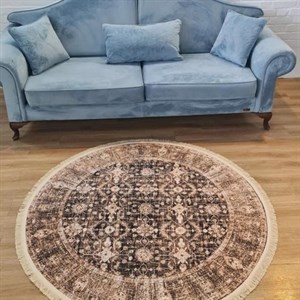 فرش چاپی گرد عراقی مخمل طرح اسپاکو C21(پس کرایه) - قطر 200 - سایز: قطر 200