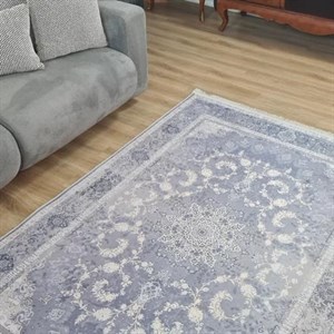فرش چاپی افشان طوسی فیلی هایژنیک A طرح چیترا U21 (پس کرایه) - 1 در 1.5 متر (بیضی) - سایز: 1 در 1.5 متر (بیضی)