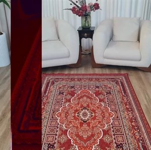 فرشینه کیفیت A هایژنیک طرح لاکی قرمز خاتیا U599 (پس کرایه) - پادری 50 در 80 سانت - سایز: پادری 50 در 80 سانت