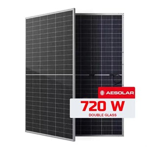 پنل خورشیدی 720 وات مونو کریستال بایفشیال برند AE SOLAR مدل AE TME-132BDS 720W