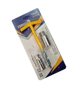 آچار شمع دسته دار 3تیکه با بکس های سایز 16و 21 میلیمتر درایو 3/8 اینچ کارناوال KARNAVAL مدل TH3