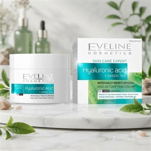 کرم مرطوب کننده و آبرسان هیالورونیک اسید و چای سبز اولاین 50ml