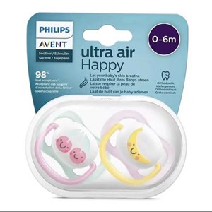 پستانک ارتودنسی اونت 0-6 ماه دخترانه ultraAir مدل scf080/09