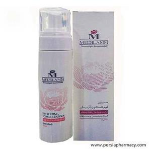 فوم شستشوی صورت بدن مدیلن مناسب پوست خشک حساس مدل Hydrating حجم 200 میل Medilann Foam Cleanser Dry To Sensetive Skin 