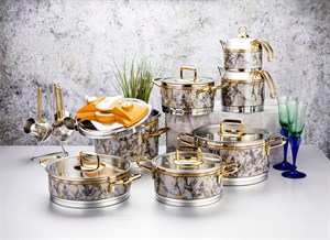 سرویس استیل 18 پارچه طرحدار ترک مارک اوز لایف اصلی