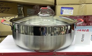تابه استیل  درب دار سایز 32 مارک لینس اصلی