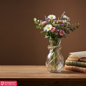 گلدان شیشه ای کهربا