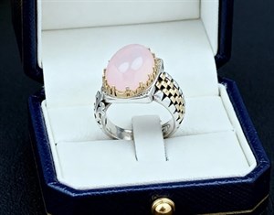 انگشتر نقره باسنگ عقیق سفید  کد 1434 