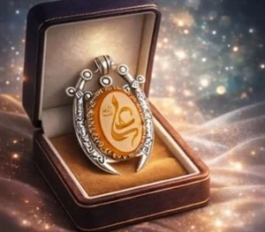خرید گردنبند ذوالفقار نقره با عقیق زرد و حکاکی نام «علی (ع)»؛ نشان عزت و رزقکد 1847