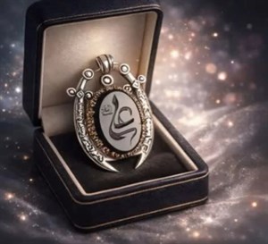 خرید گردنبند ذوالفقار نقره با عقیق سیاه و حکاکی نام «علی (ع)»؛ نماد اقتدار و پناهکد 1849 