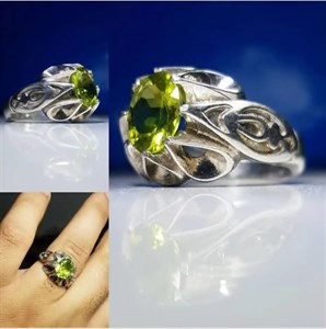 انگشتر نقره باسنگ زبرجد  کد 2525 