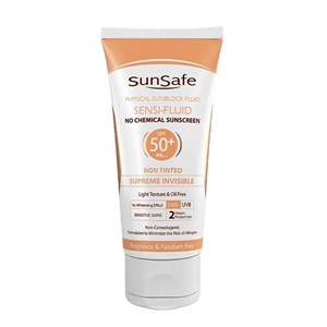 فلوئید ضد آفتاب پوست حساس سان سیف مدل سنسی فلوئید  SPF50 حجم 50 میلی‌لیتر